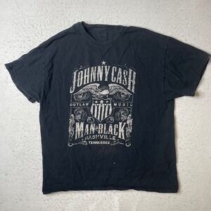 Johnny Cash Graphic Tee Mens XL Black Man In Black Nashville Tennessee Outlaw